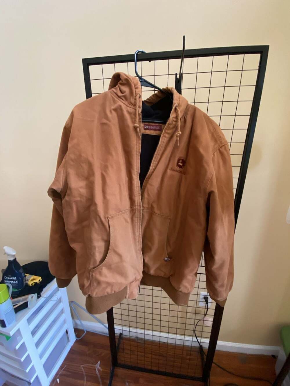Dri Duck John Deere Hooded Work Jacket Brown Canvas
